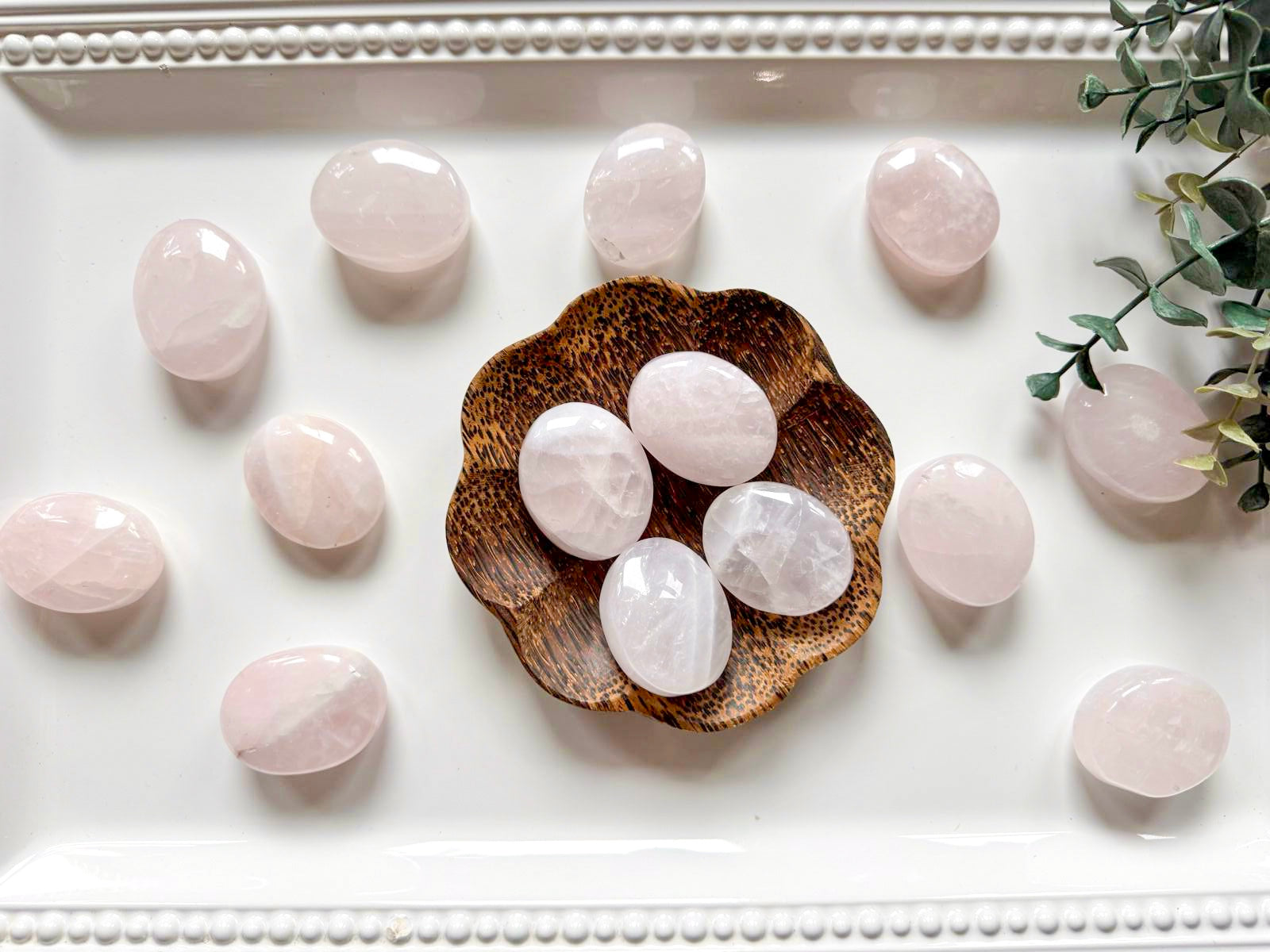 Rose Quartz Palm Stone || Brazil