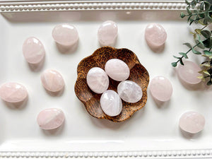 Rose Quartz Palm Stone || Brazil