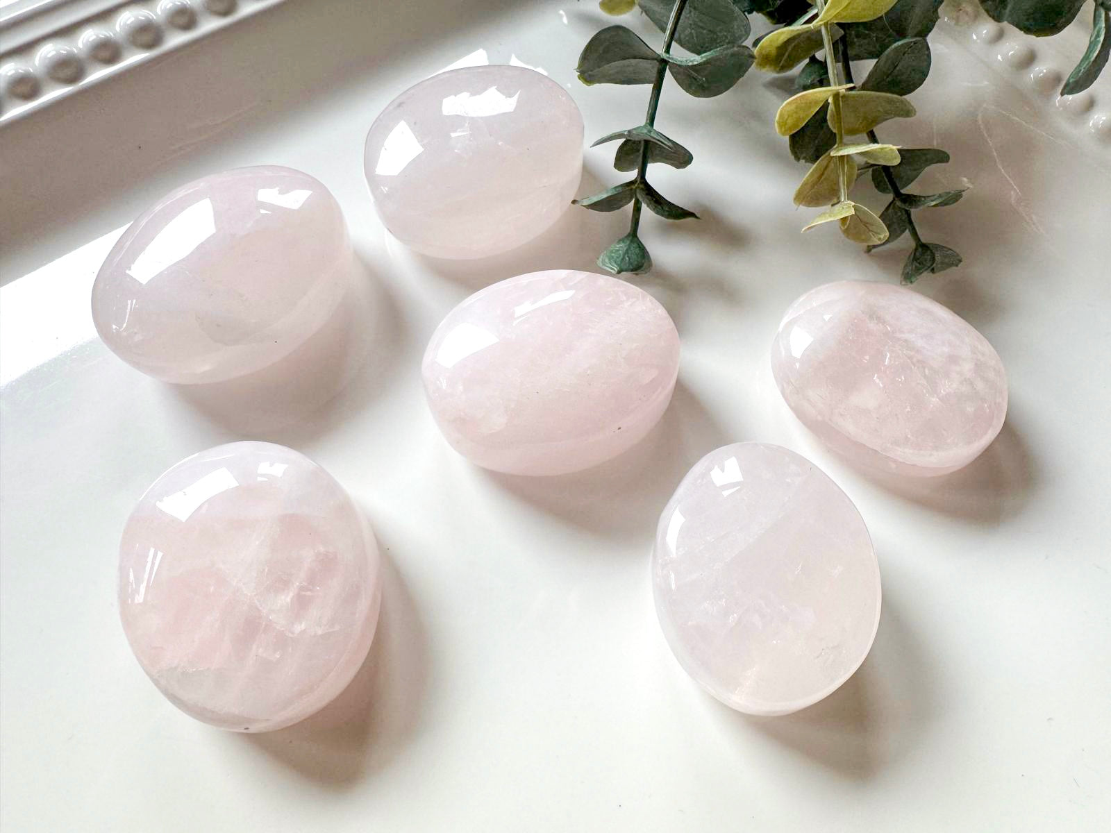 Rose Quartz Palm Stone || Brazil