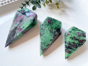 Ruby in Zoisite Faceted Flame