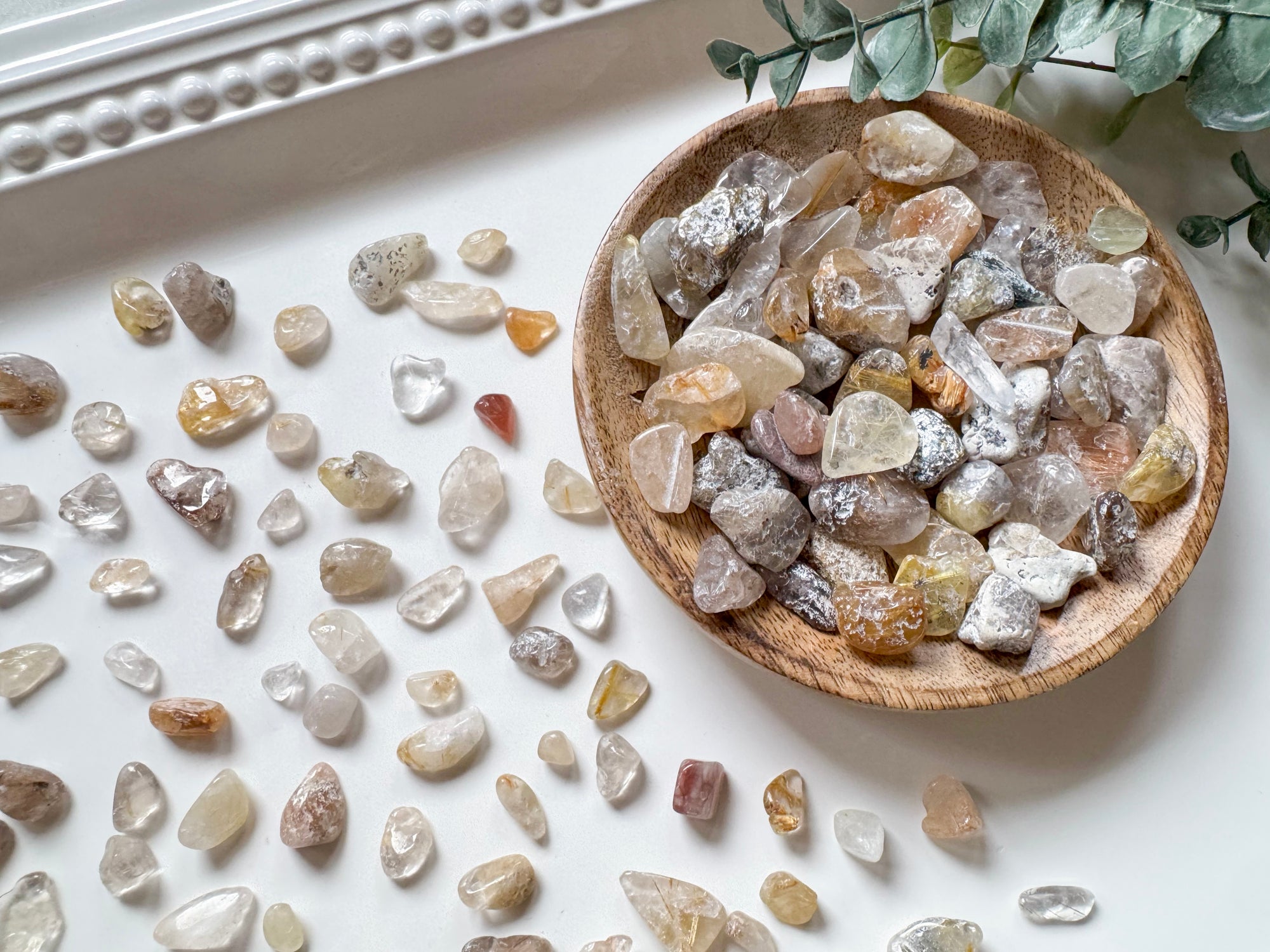 Rutilated Quartz Chip Tumbled Stone