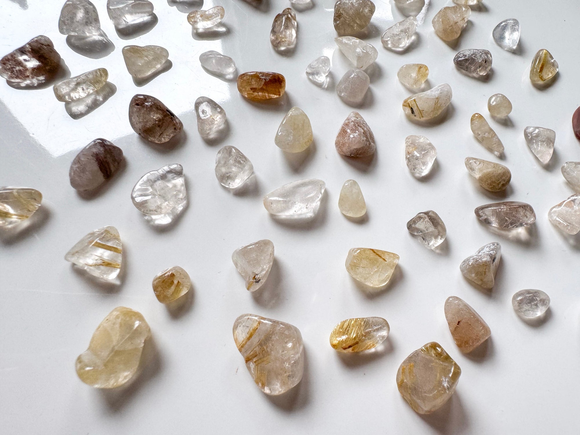 Rutilated Quartz Chip Tumbled Stone