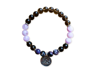 SCORPIO Smoky Quartz, Kunzite, Charoite Beaded Bracelet || Reiki Infused