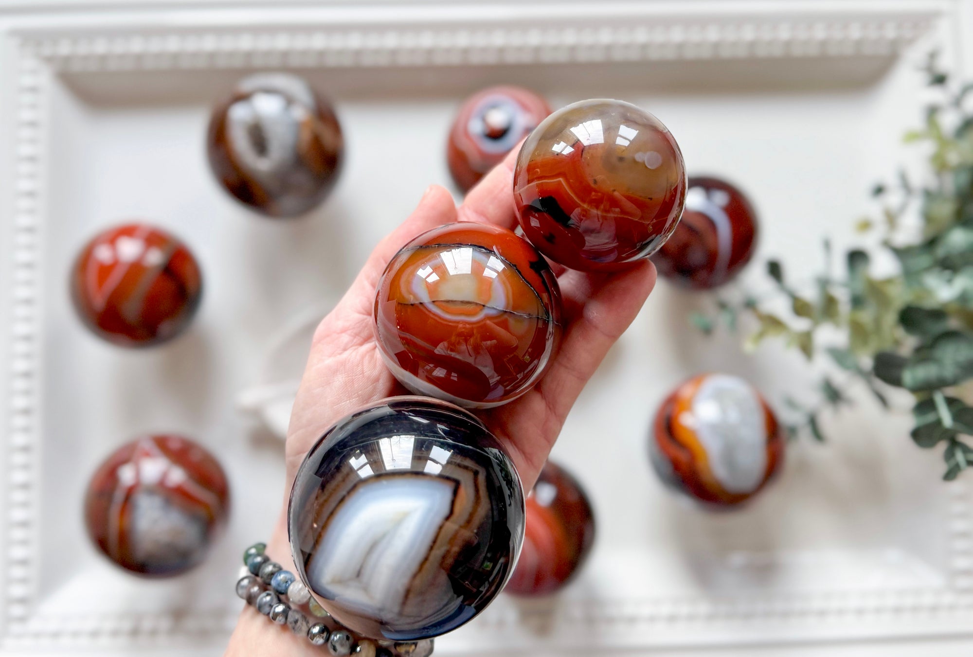 SIlk Agate Spheres