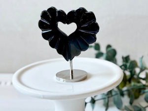 Scalloped Heart on Metal Stand