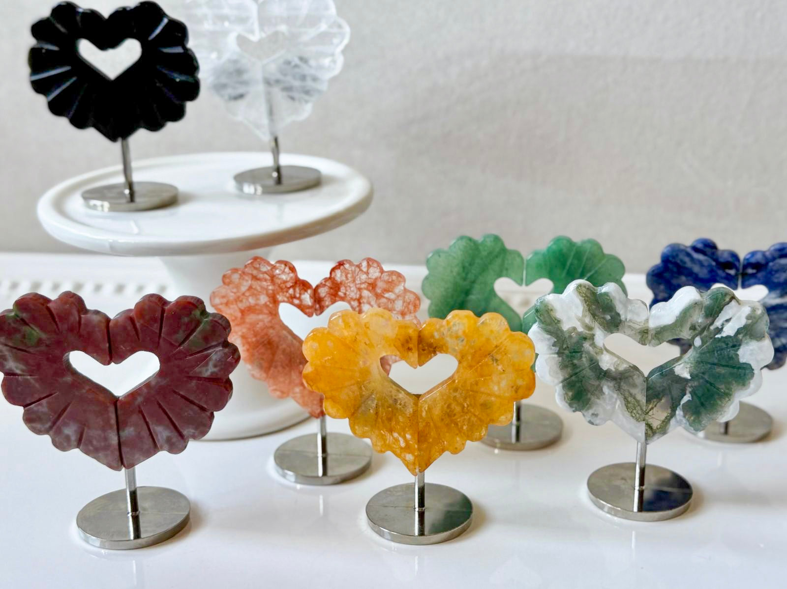 Scalloped Heart on Metal Stand