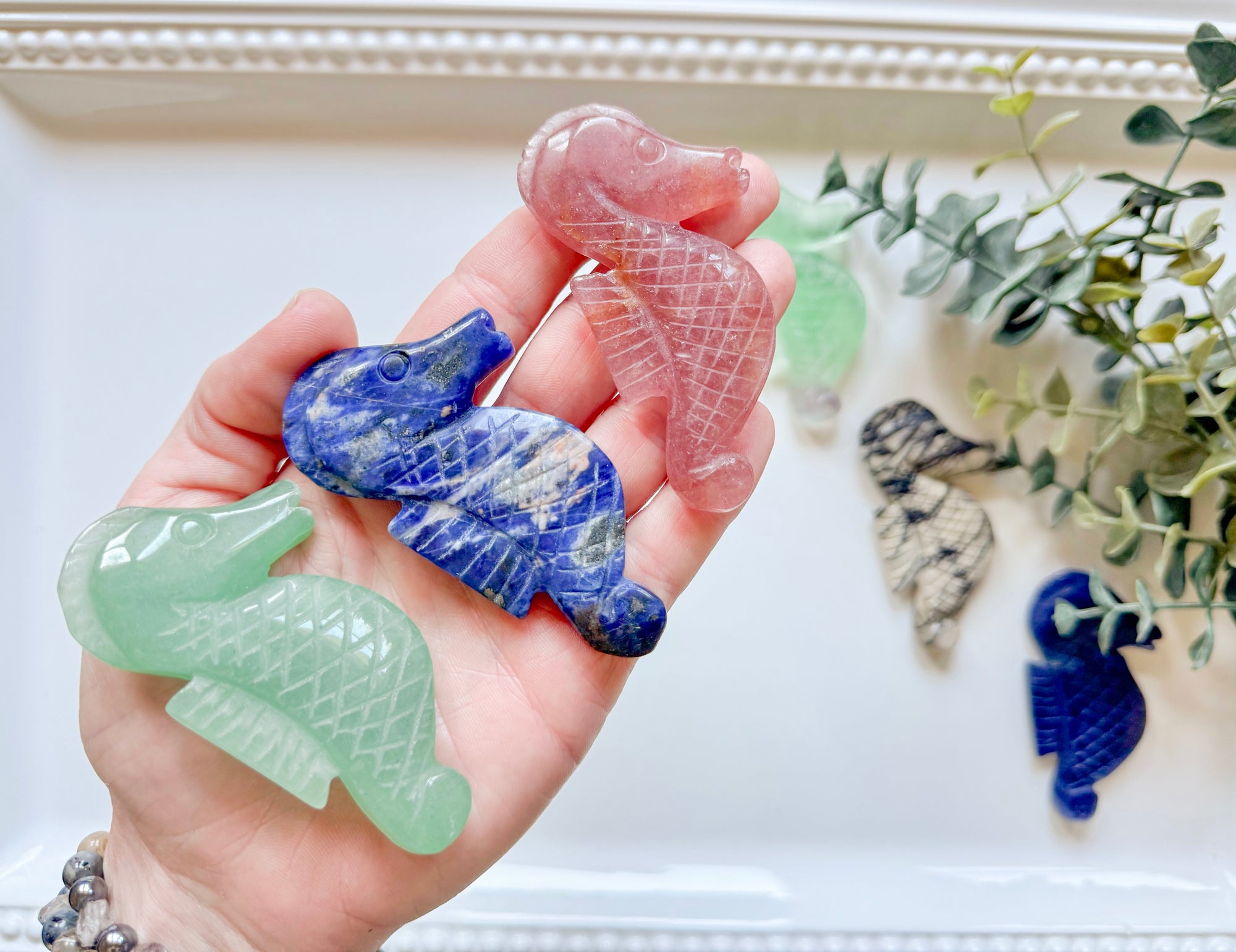 Seahorse Crystal Carving || 3"