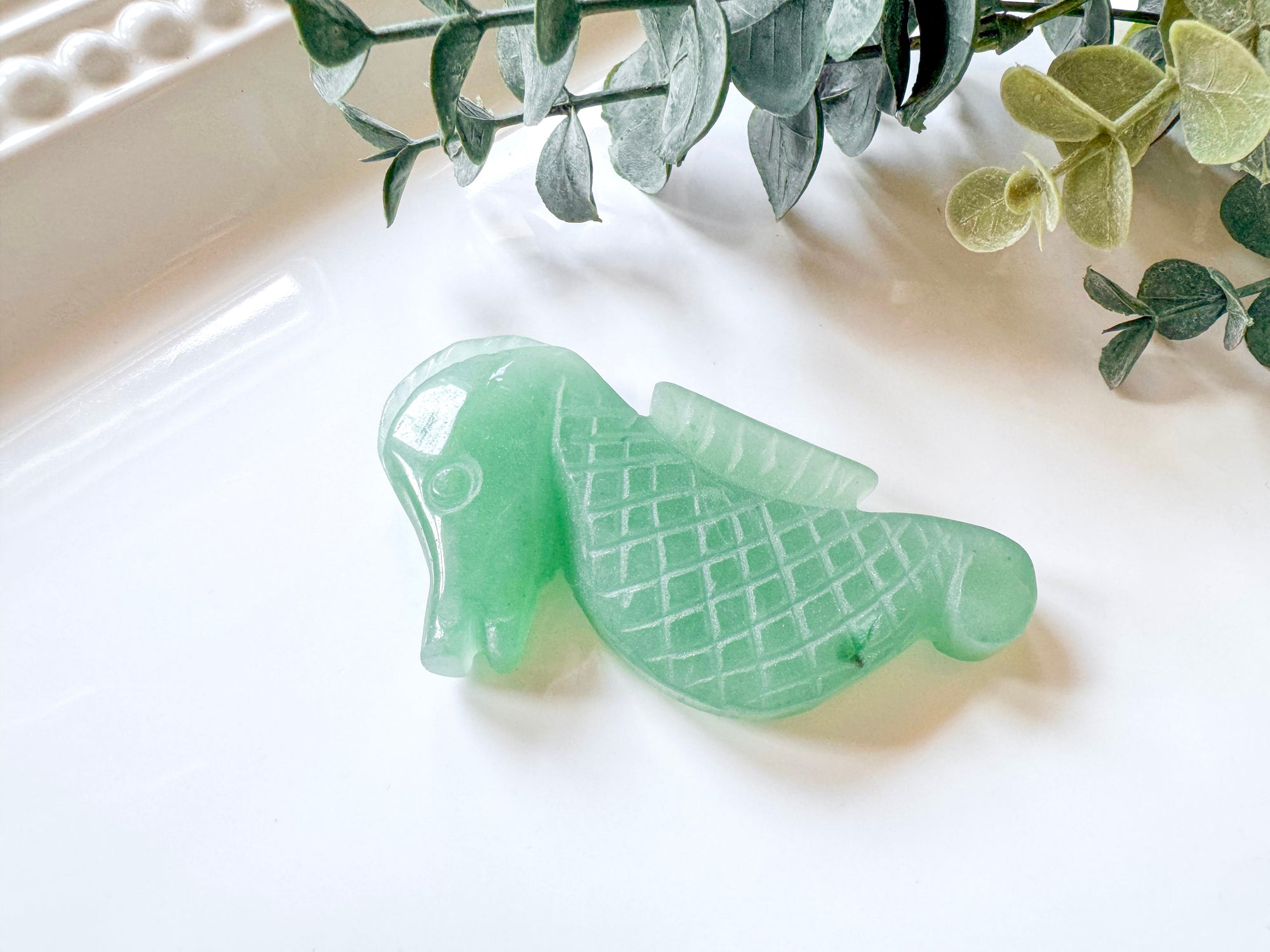 Seahorse Crystal Carving || 3"