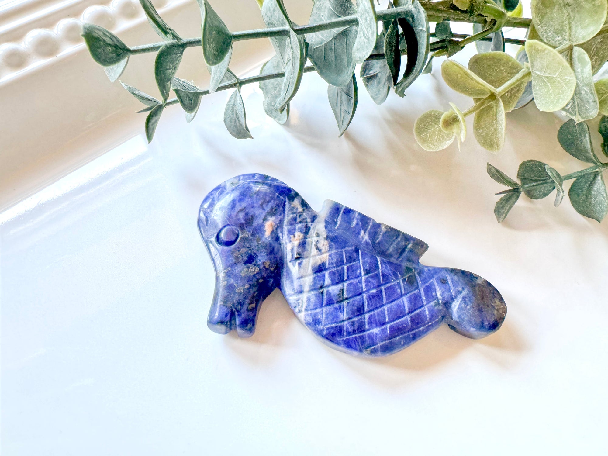 Seahorse Crystal Carving || 3"