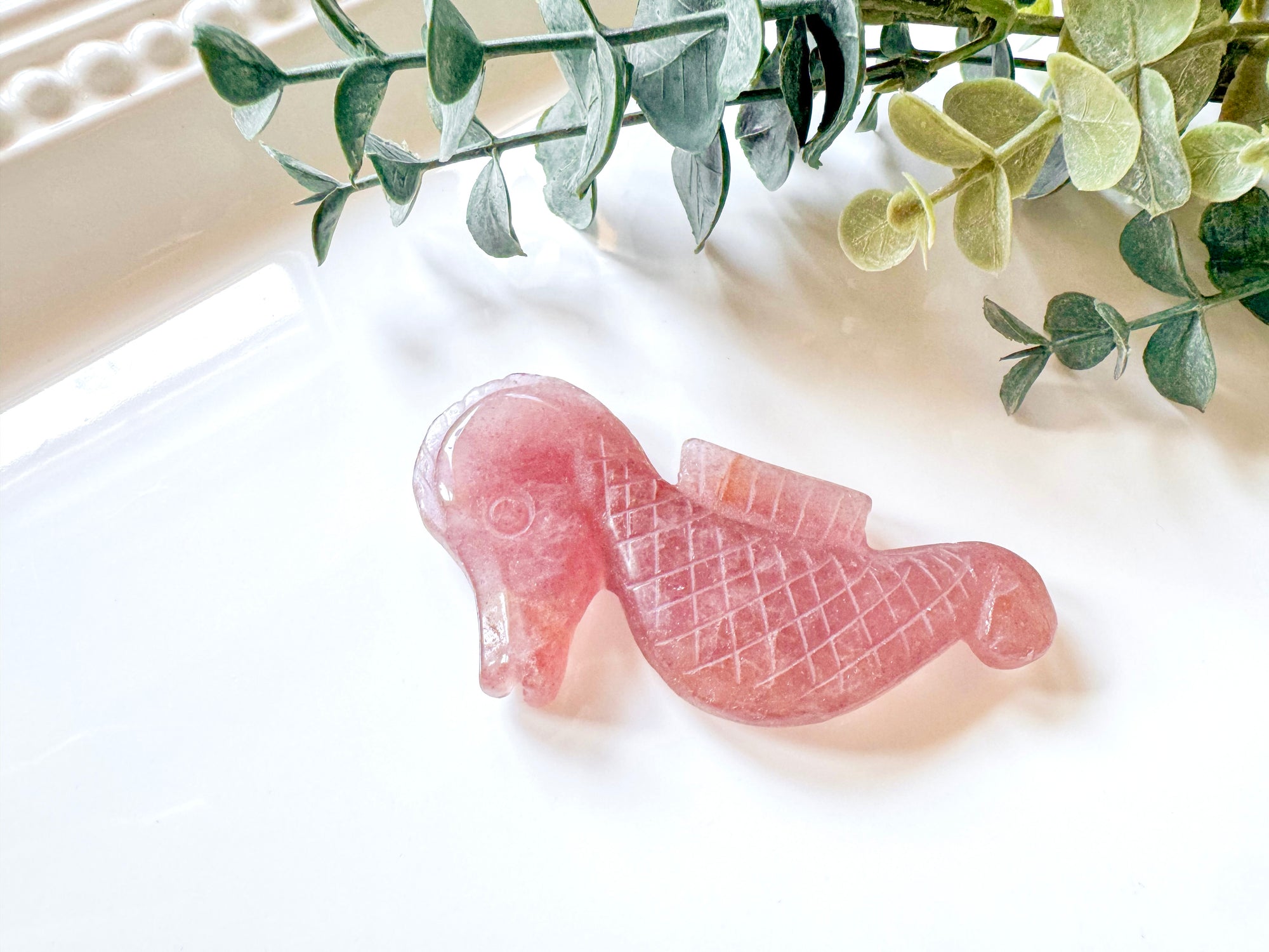 Seahorse Crystal Carving || 3"