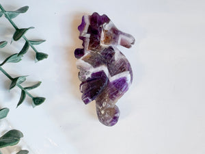 Seahorse Flat Crystal Carving