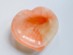 Selenite Heart Bowl 8"