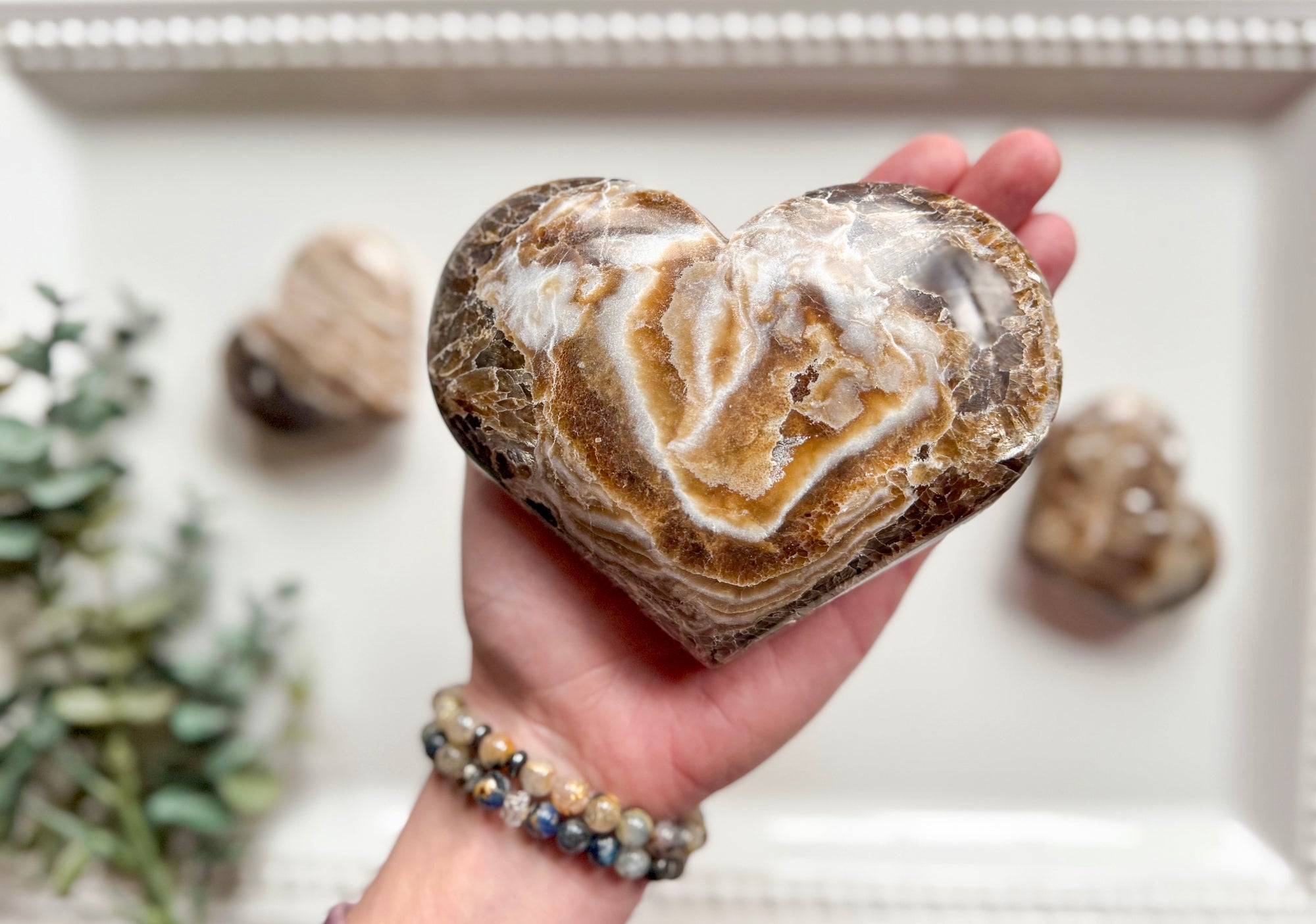 Selenite & Mica Heart || Morocco