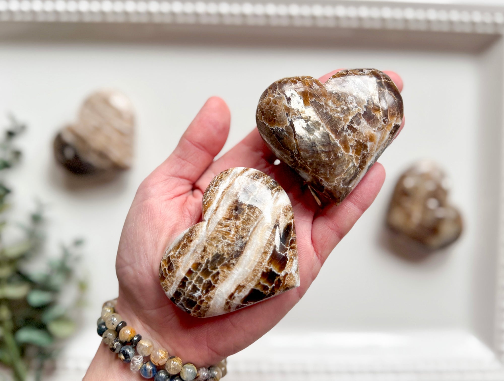 Selenite & Mica Heart || Morocco