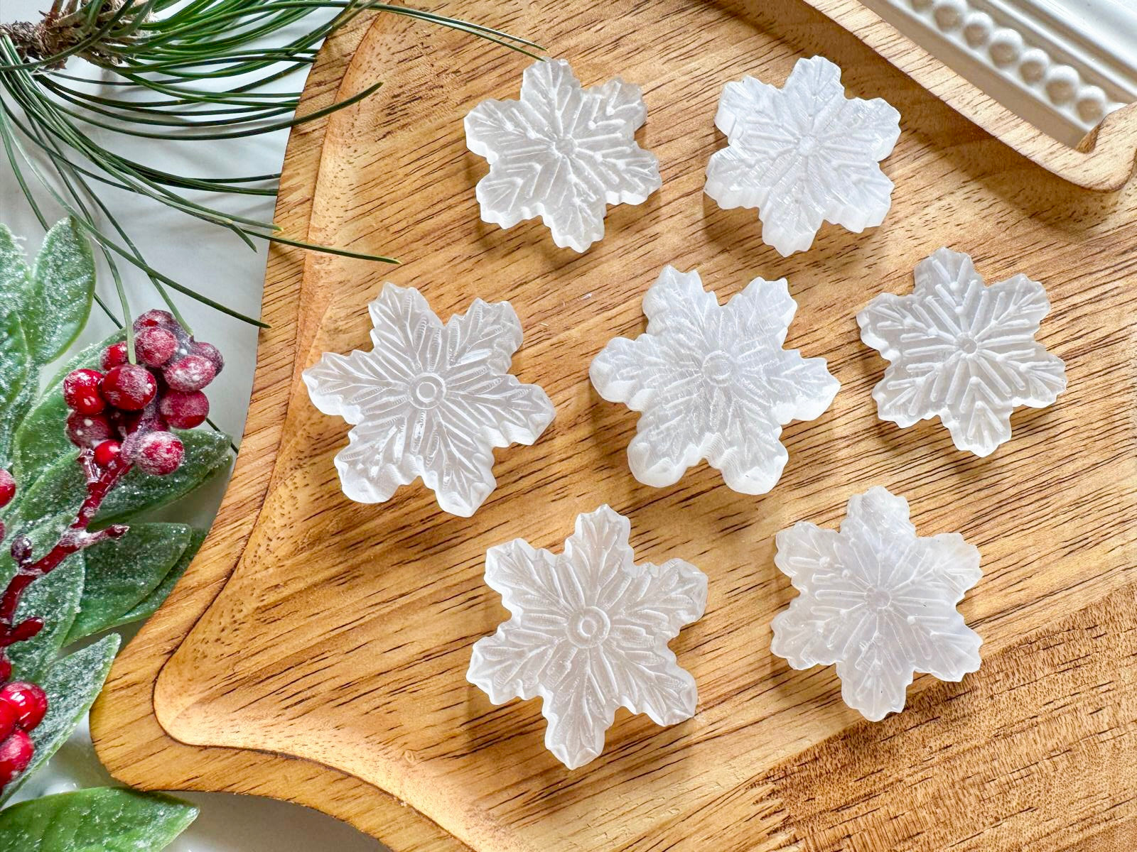 Selenite Snowflake Carving