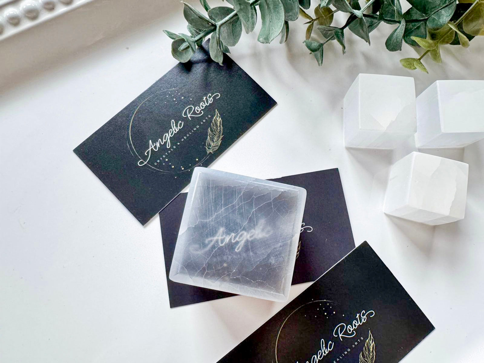 Selenite "TV Stone" Cube