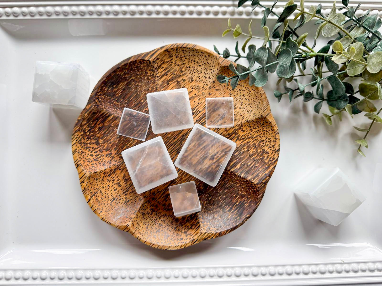 Selenite "TV Stone" Cube