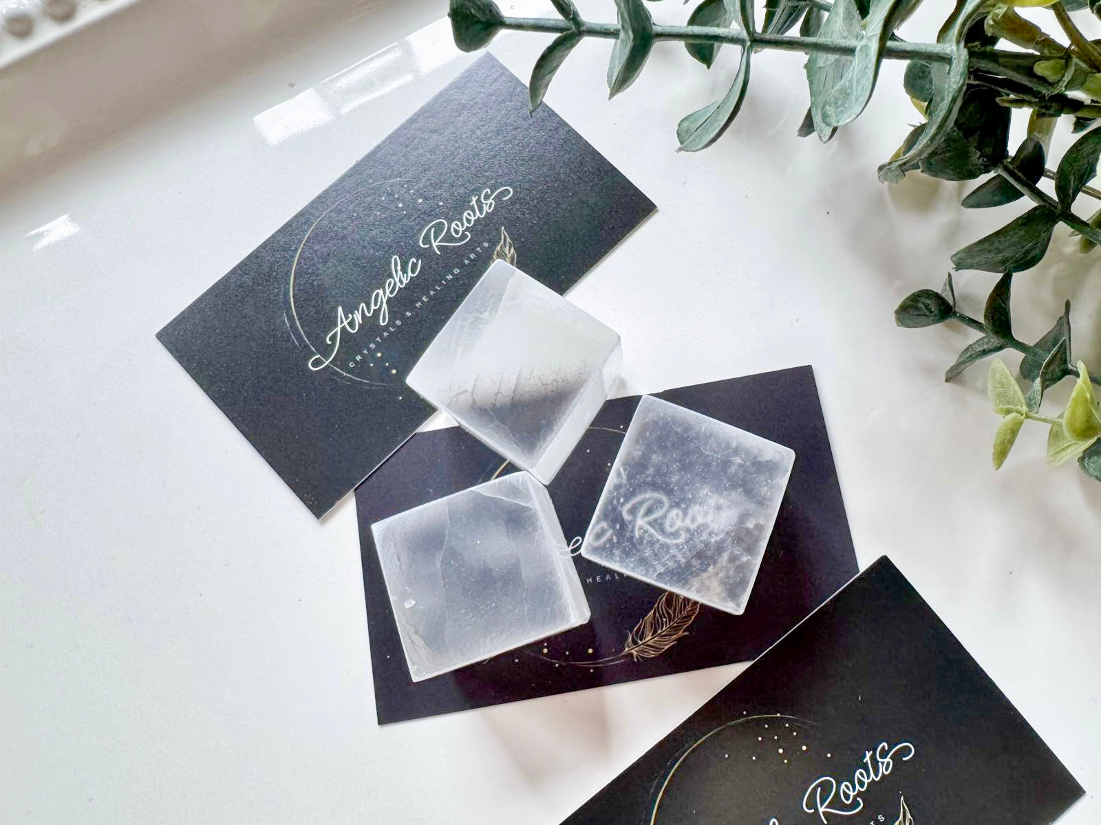 Selenite "TV Stone" Cube