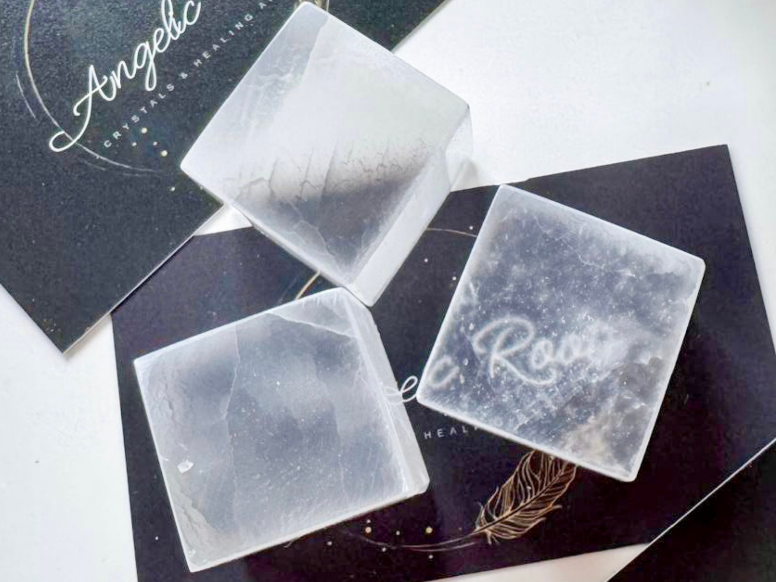 Selenite "TV Stone" Cube