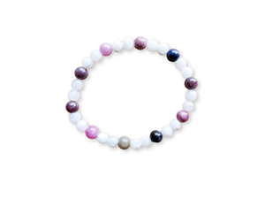 September Bracelet Stack || Sapphire & Moonstone Beaded Bracelet || Reiki Infused