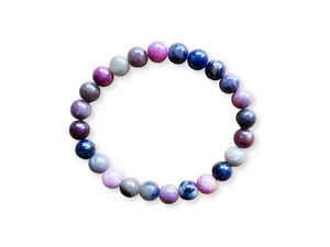 September Bracelet Stack || Sapphire & Moonstone Beaded Bracelet || Reiki Infused