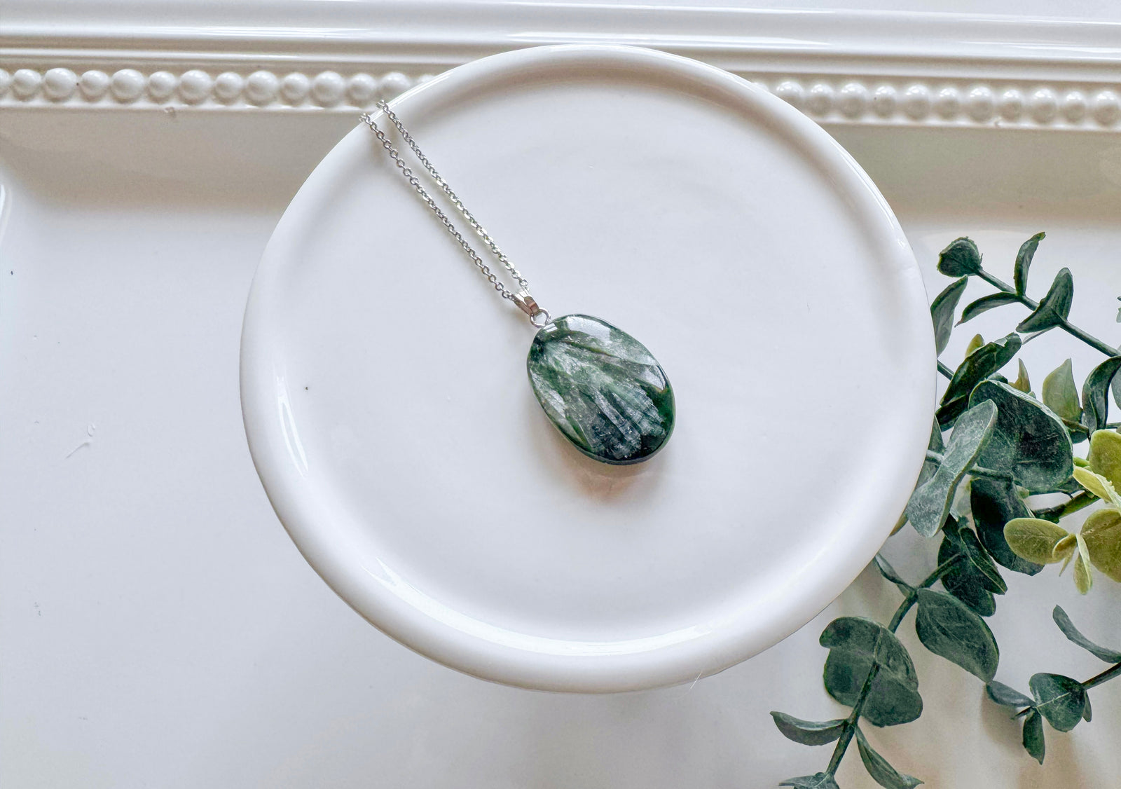Seraphinite Oval Pendant Necklace