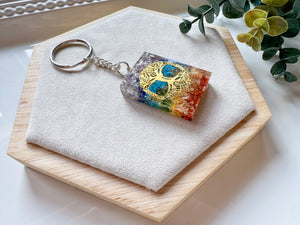 Seven Chakra Orgone Keychain