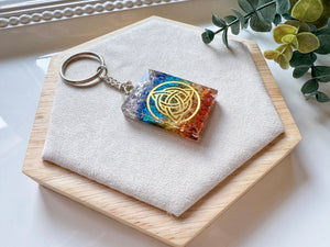 Seven Chakra Orgone Keychain