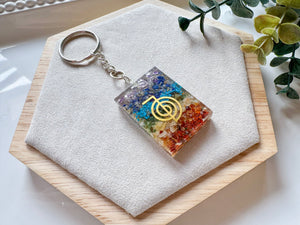 Seven Chakra Orgone Keychain