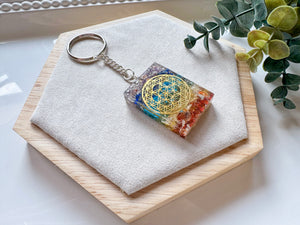 Seven Chakra Orgone Keychain