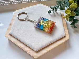 Seven Chakra Orgone Keychain