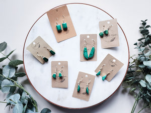 Malachite Drop Sterling Earrings