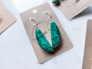 Malachite Drop Sterling Earrings