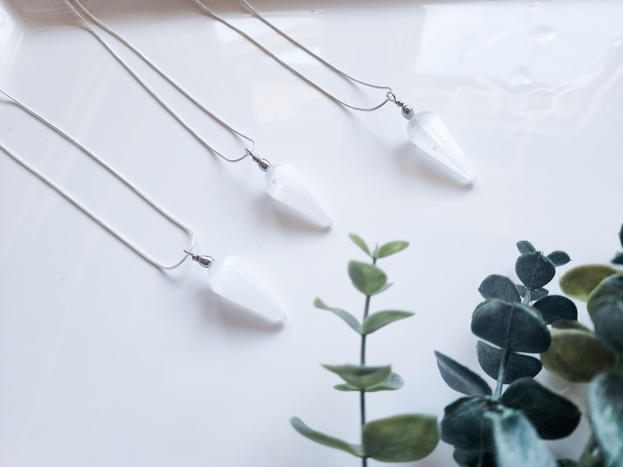 Selenite Pendulum Necklace