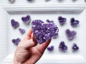 Mini Geode Amethyst Heart