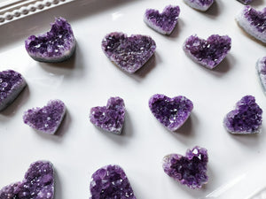 Mini Geode Amethyst Heart