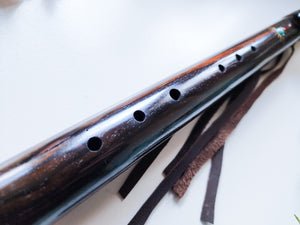 25" Hand Carved Ebony Wood Single Flute ||  E Note 432 Hz