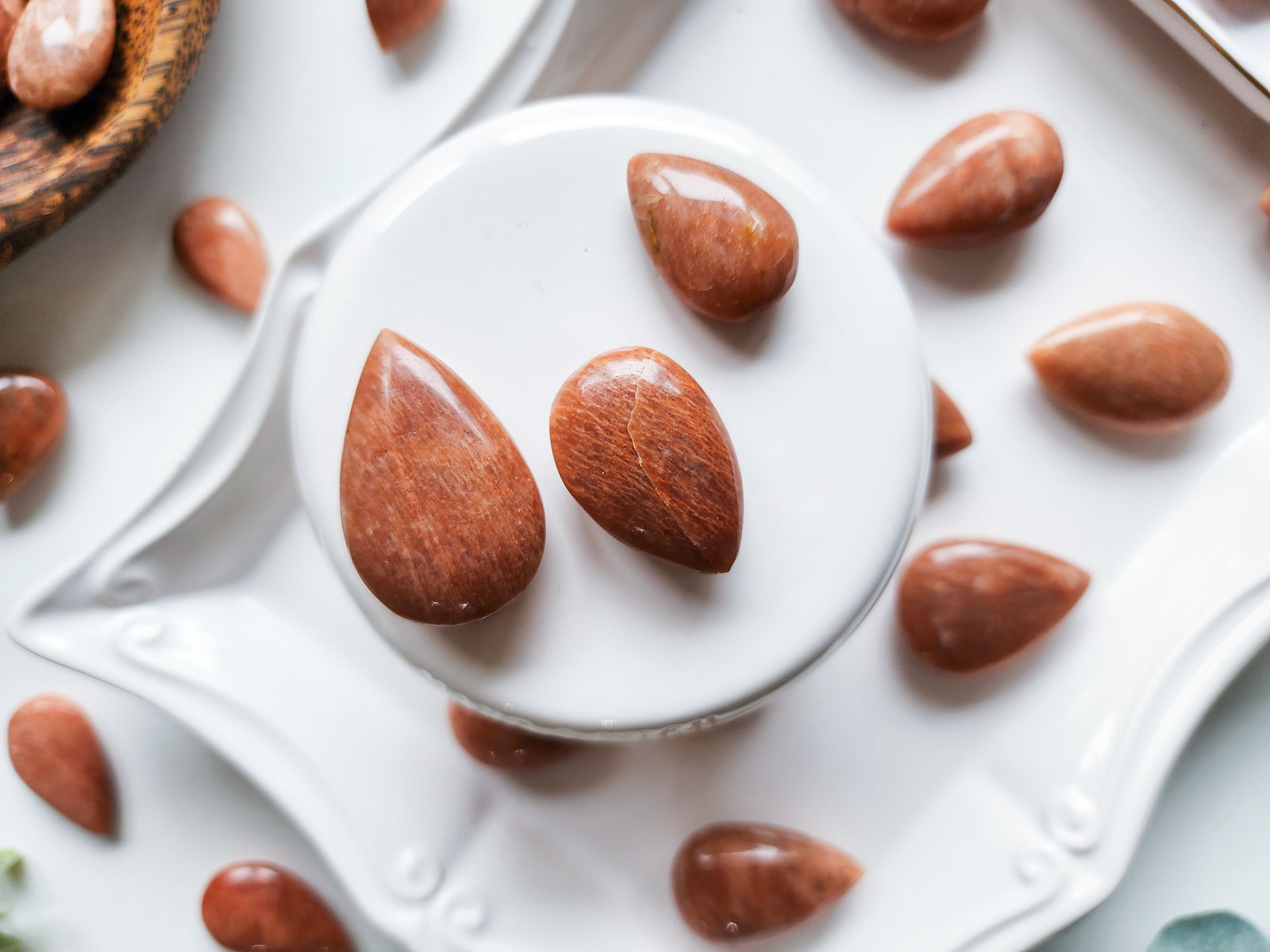 Peach Moonstone Cabachon Dew Drop