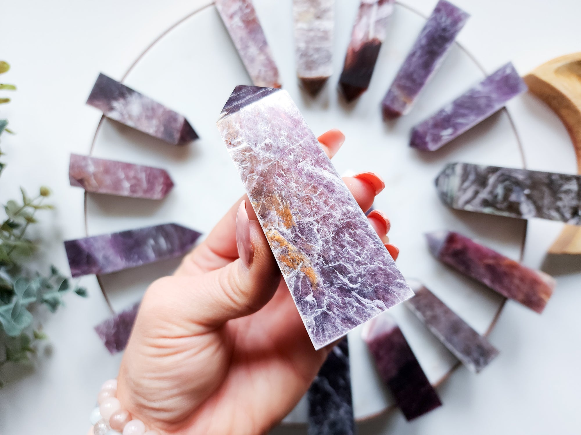 Gem Lepidolite Points