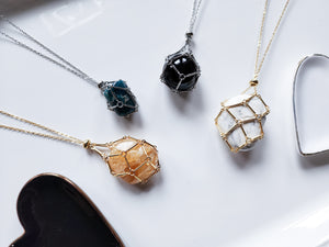 Crystal Cage Necklace || Adjustable
