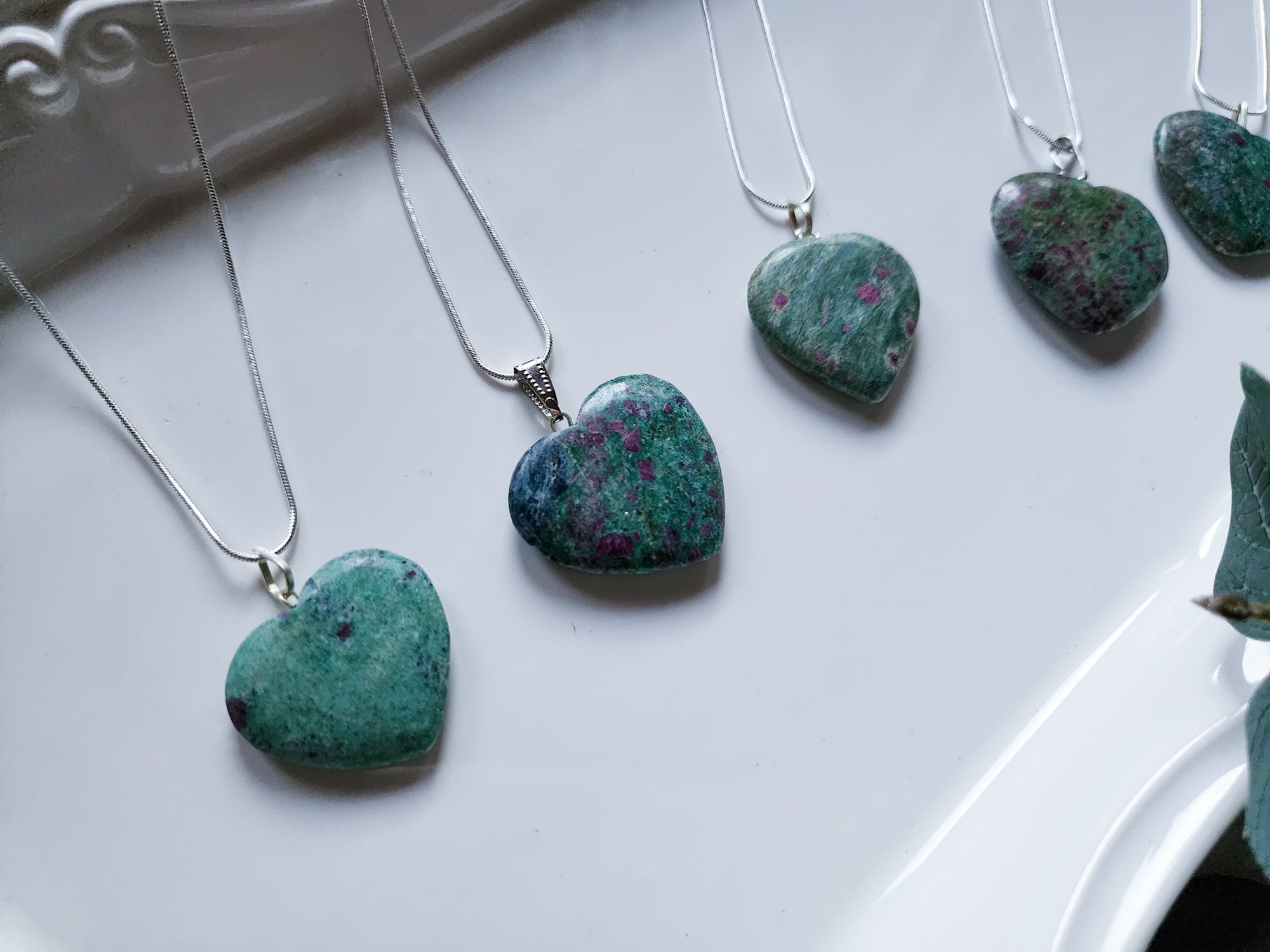 Ruby in Fuchsite Heart Necklace