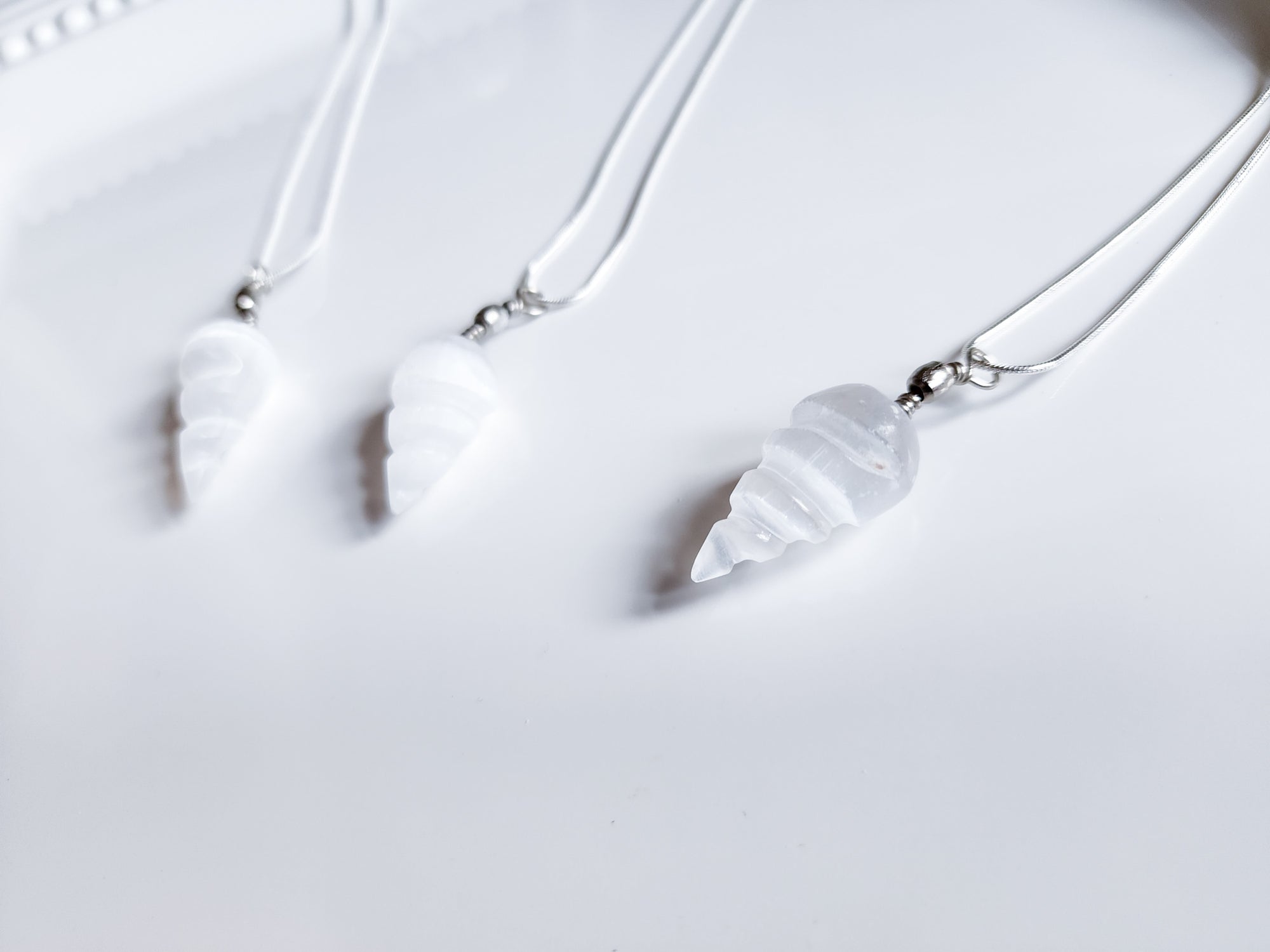 Selenite Unicorn Spiral Necklace