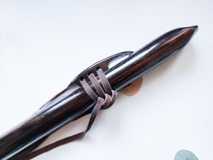 25" Hand Carved Ebony Wood Single Flute ||  E Note 432 Hz