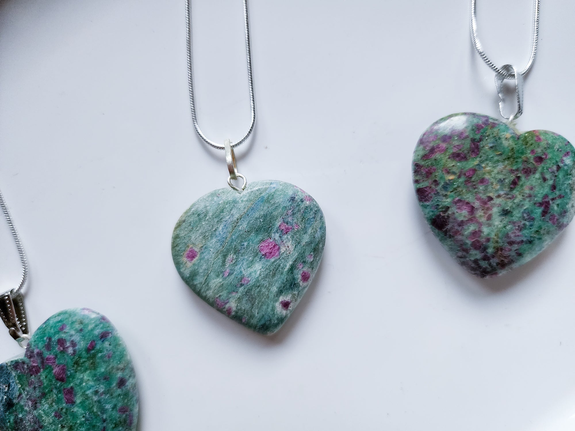 Ruby in Fuchsite Heart Necklace