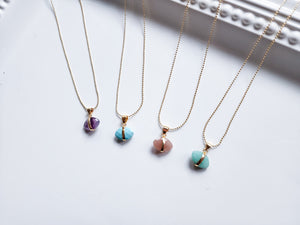 Faceted Evil Eye Gold Necklace