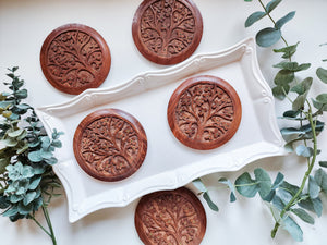 Tree of Life Round Wood Incense Burner