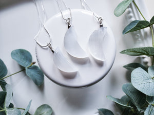 Selenite Crescent Moon NecklaceSelenite Crescent Moon Necklace