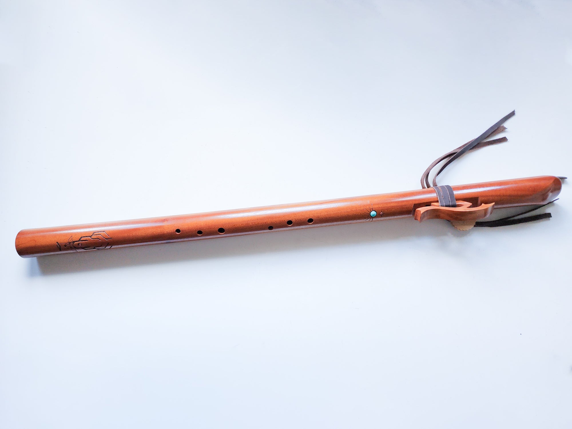 31" Hand Carved Mahogany Single Flute || B Note 432Hz