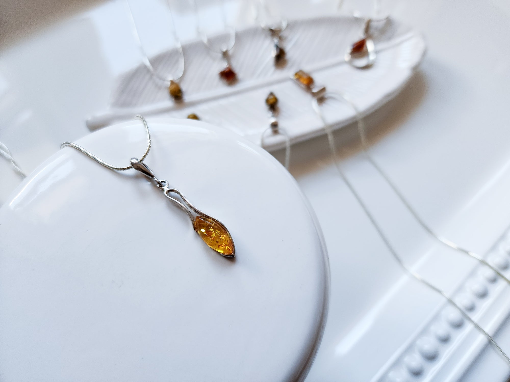 Amber Sterling Pendant