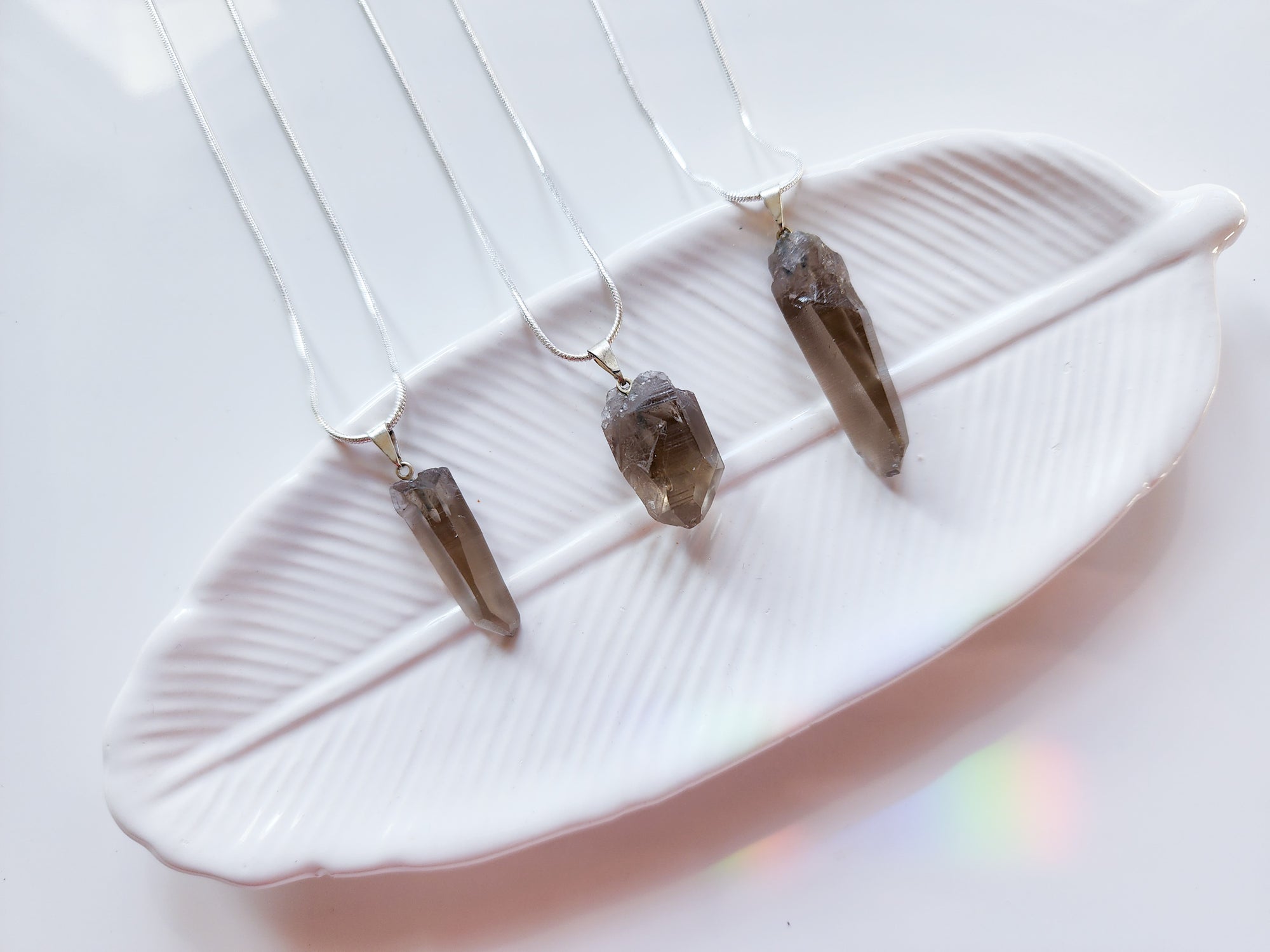 Smoky Lemurian Point Necklace